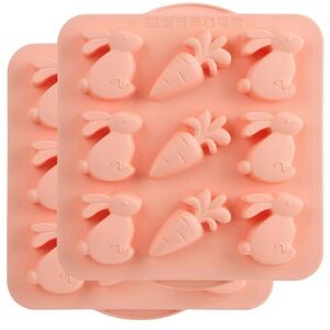 Trudeau Bunny & Carrot Silicone Baking Mold 2 Pack Easter Candy Mold